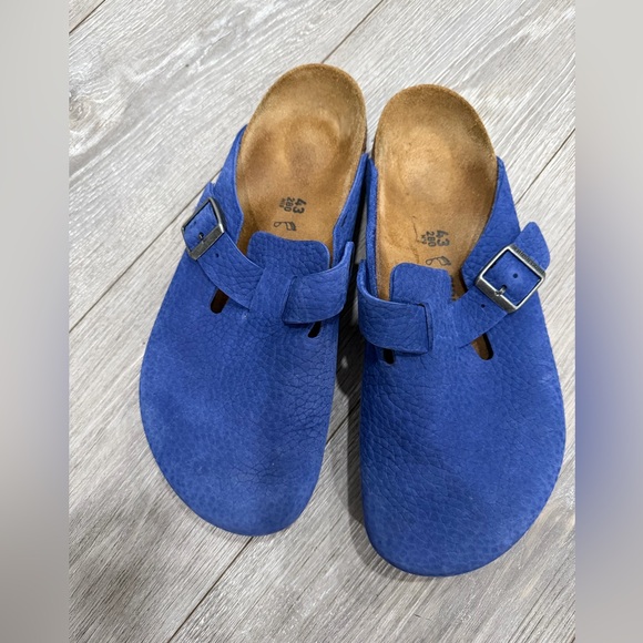 Birkenstock Boston Men’s Nubuck Leather Clogs Índigo Blue 10 main image 4